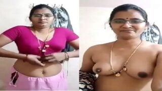Telugu Village Personal Aunty Removing Saree Blouse Bold